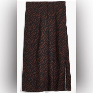 Madewell midi print skirt with slit